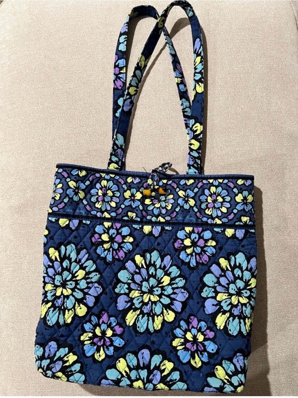 Vera Bradley Indigo Pop Retired NWOT Quilted Tote Bag Floral Purse